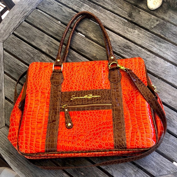 Samantha Brown Orange Crocodile Travel/ Work bag